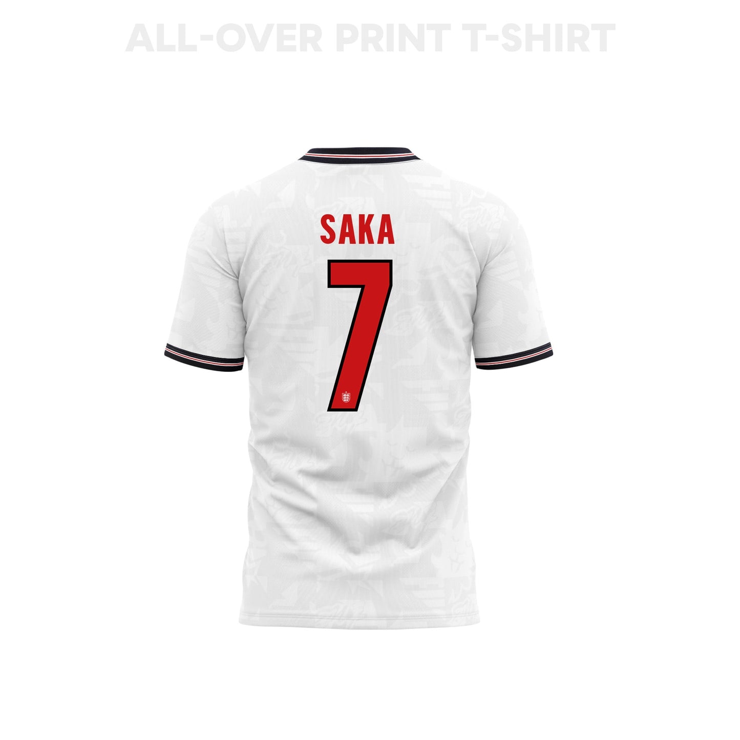 Bukayo Saka 7 England 2026 Home 3D T-Shirt Fully Printed – Unisex, White