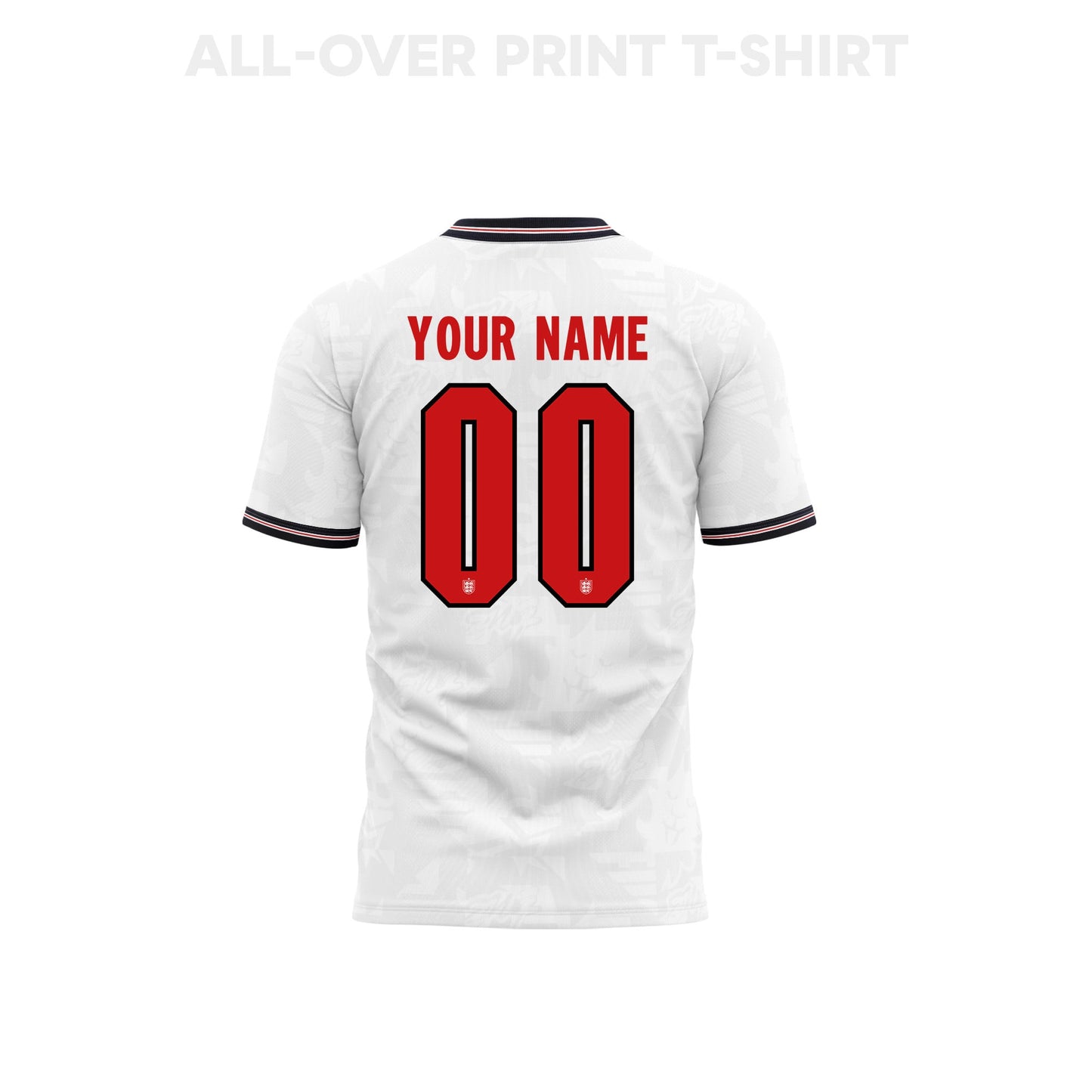 England 2026 Home 3D T-Shirt Fully Printed – Personalized – Unisex, White