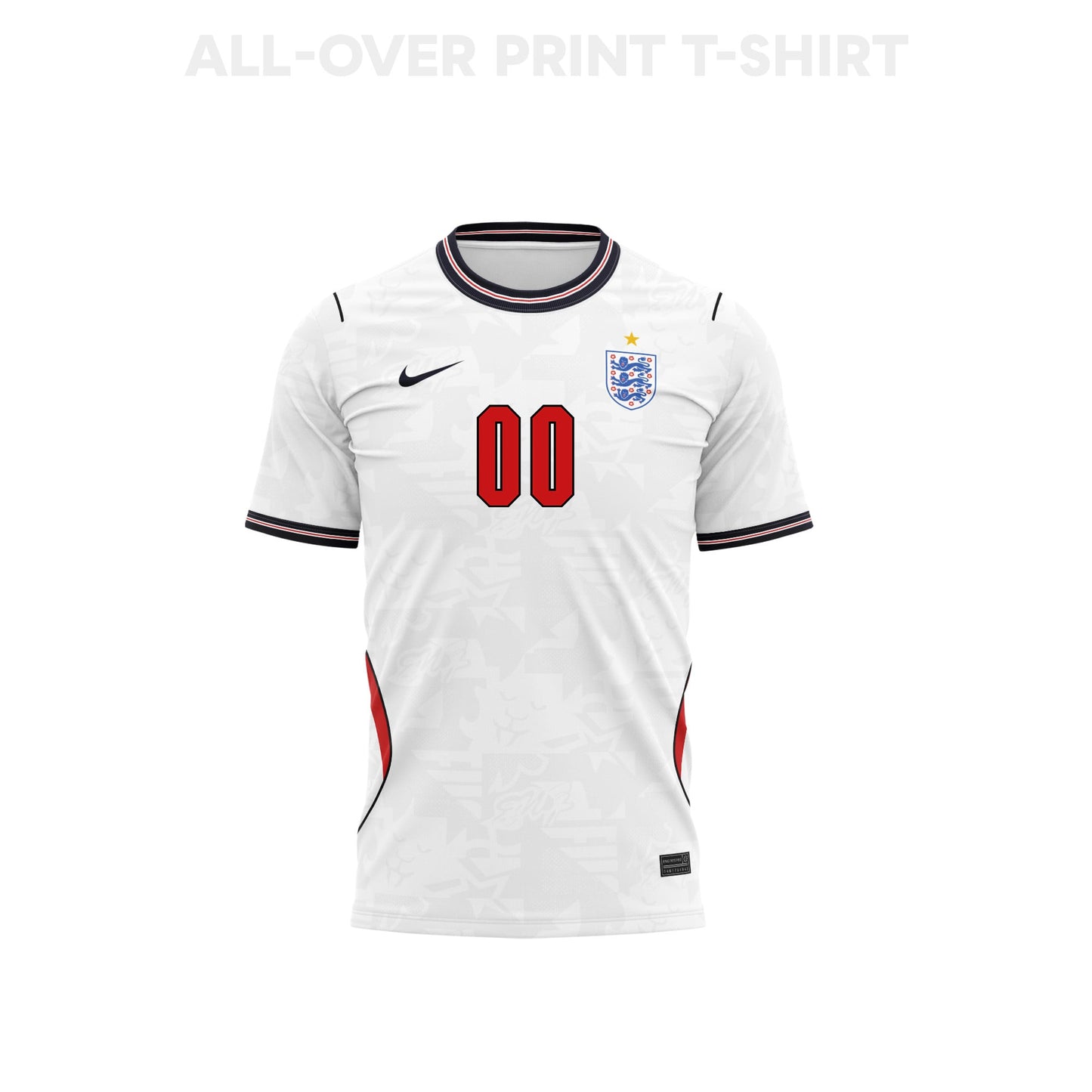 England 2026 Home 3D T-Shirt Fully Printed – Personalized – Unisex, White
