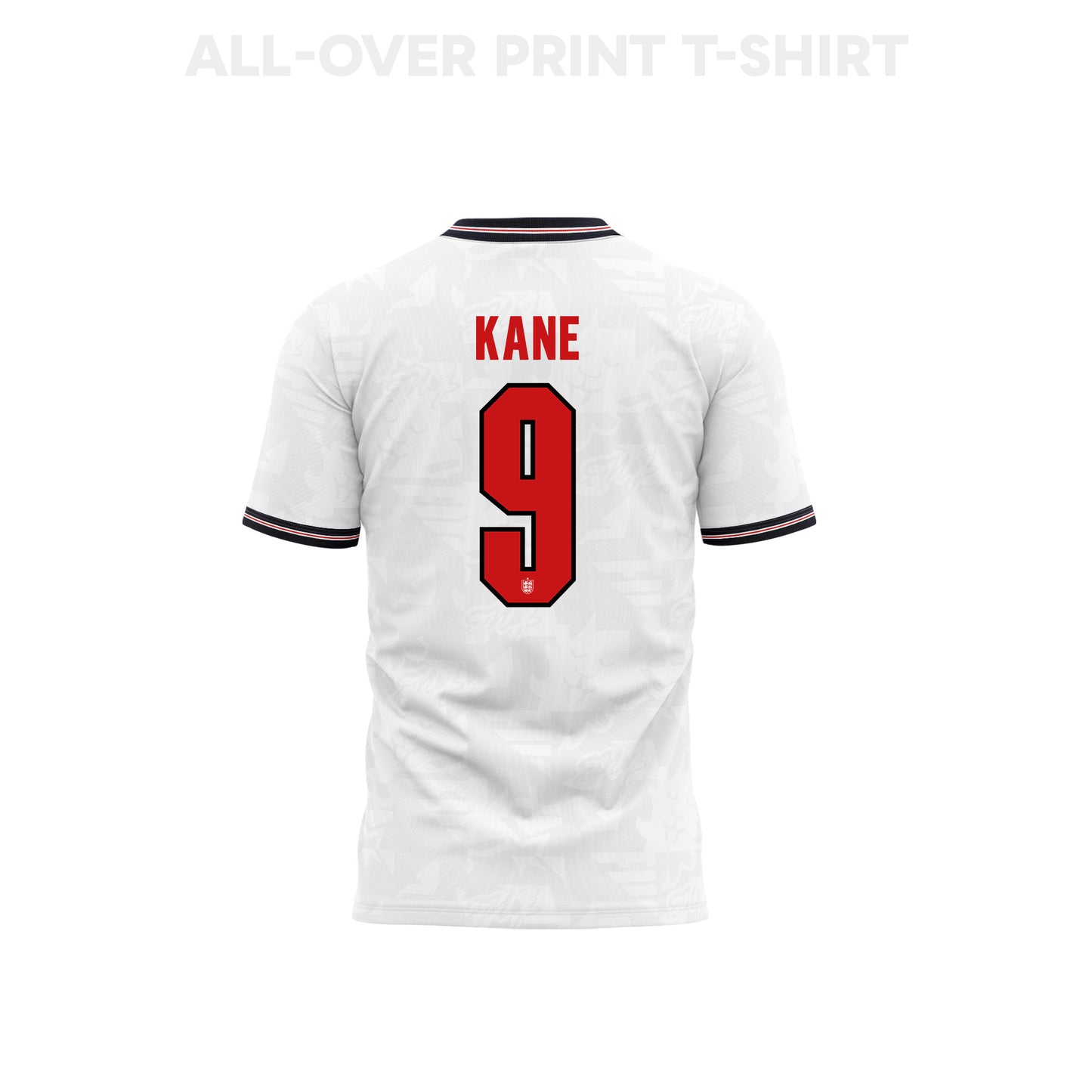Harry Kane 9 Youth England 2026 Home 3D T-shirt Fully Printed – White