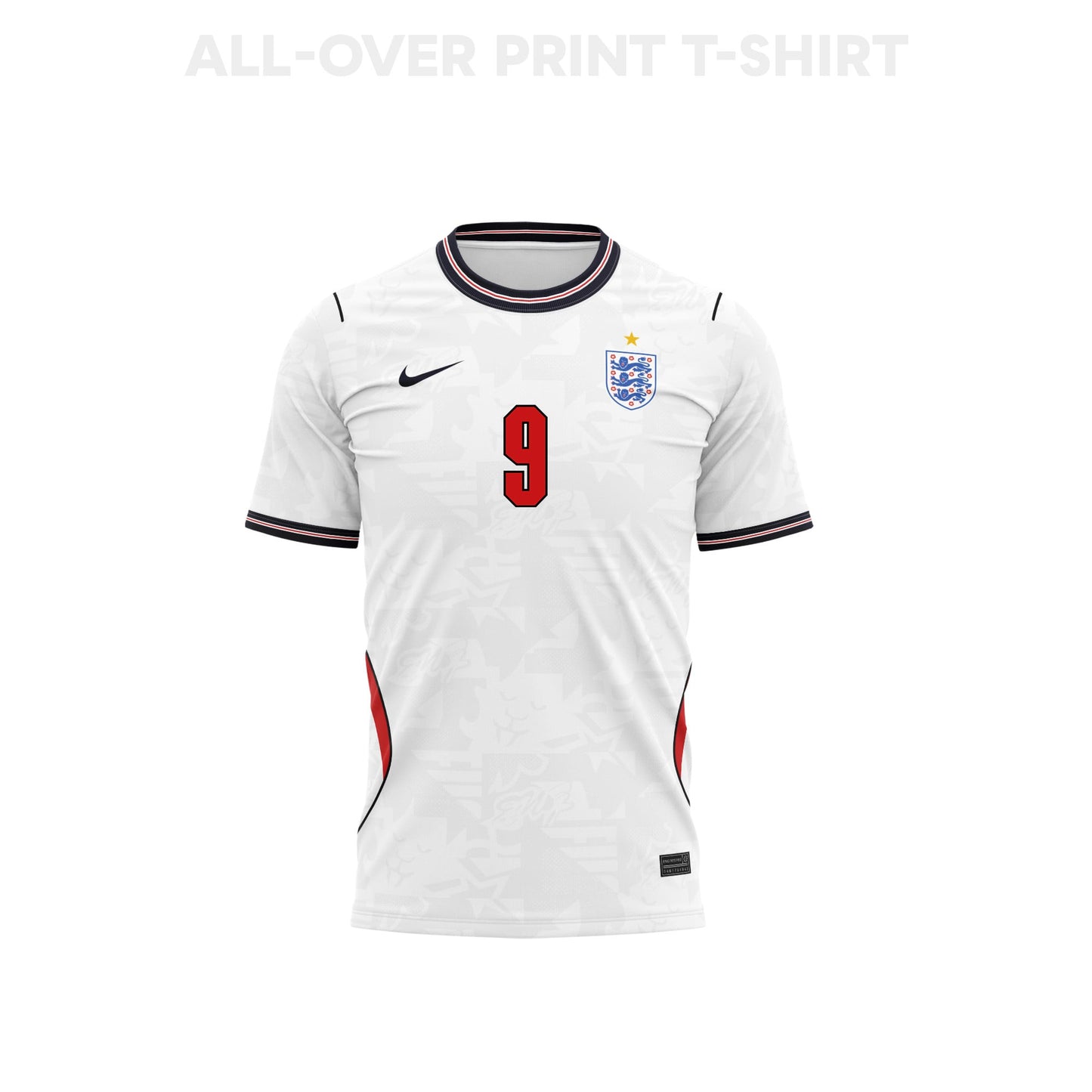 Harry Kane 9 Youth England 2026 Home 3D T-shirt Fully Printed – White