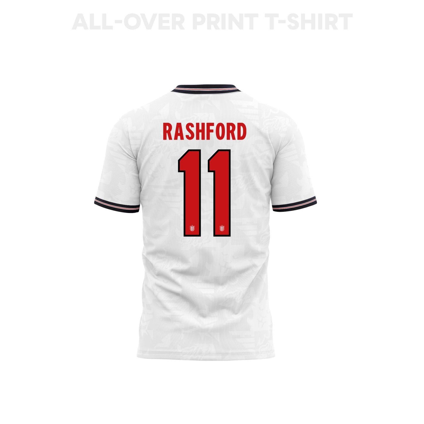 Marcus Rashford 11 Youth England 2026 Home 3D T-shirt Fully Printed – White