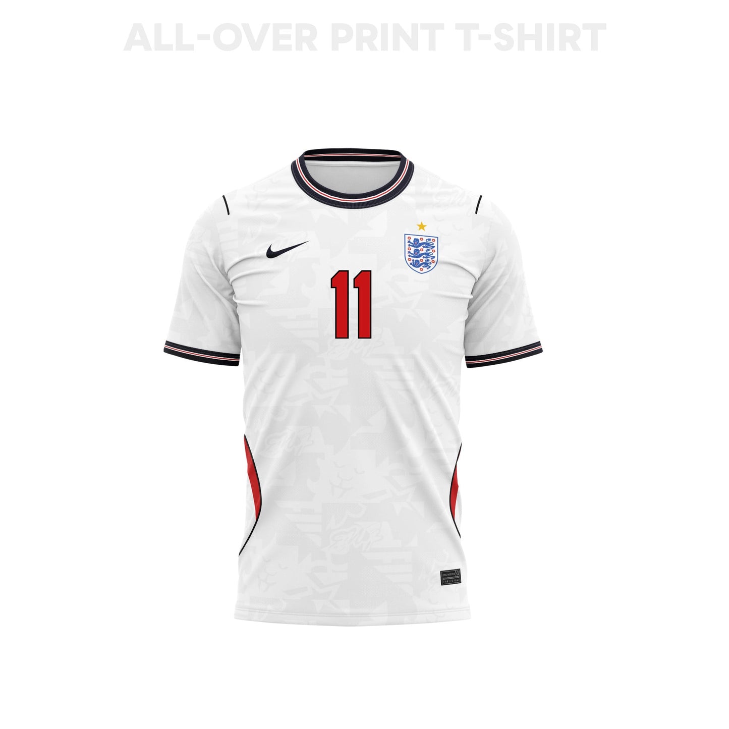 Marcus Rashford 11 Youth England 2026 Home 3D T-shirt Fully Printed – White