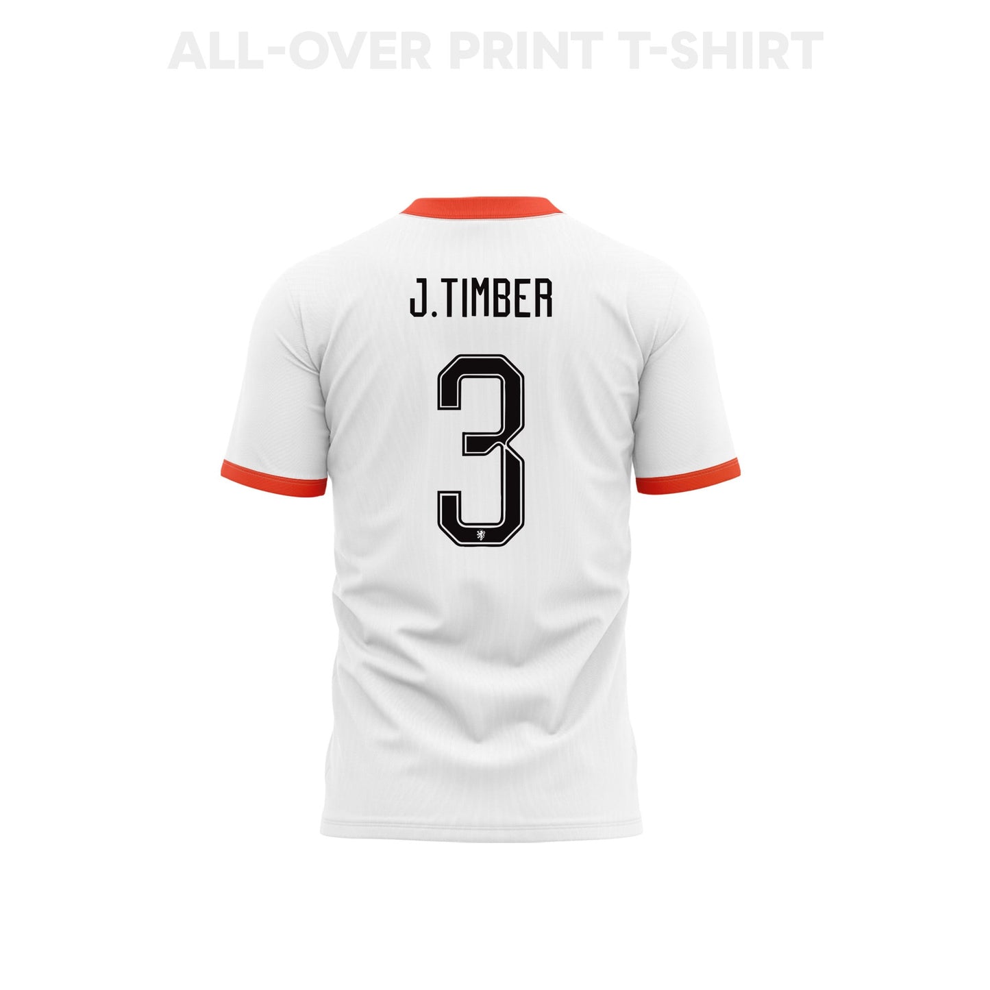 Jurriën Timber 3 Netherlands 2026 Away 3D T-Shirt Fully Printed – Unisex, White