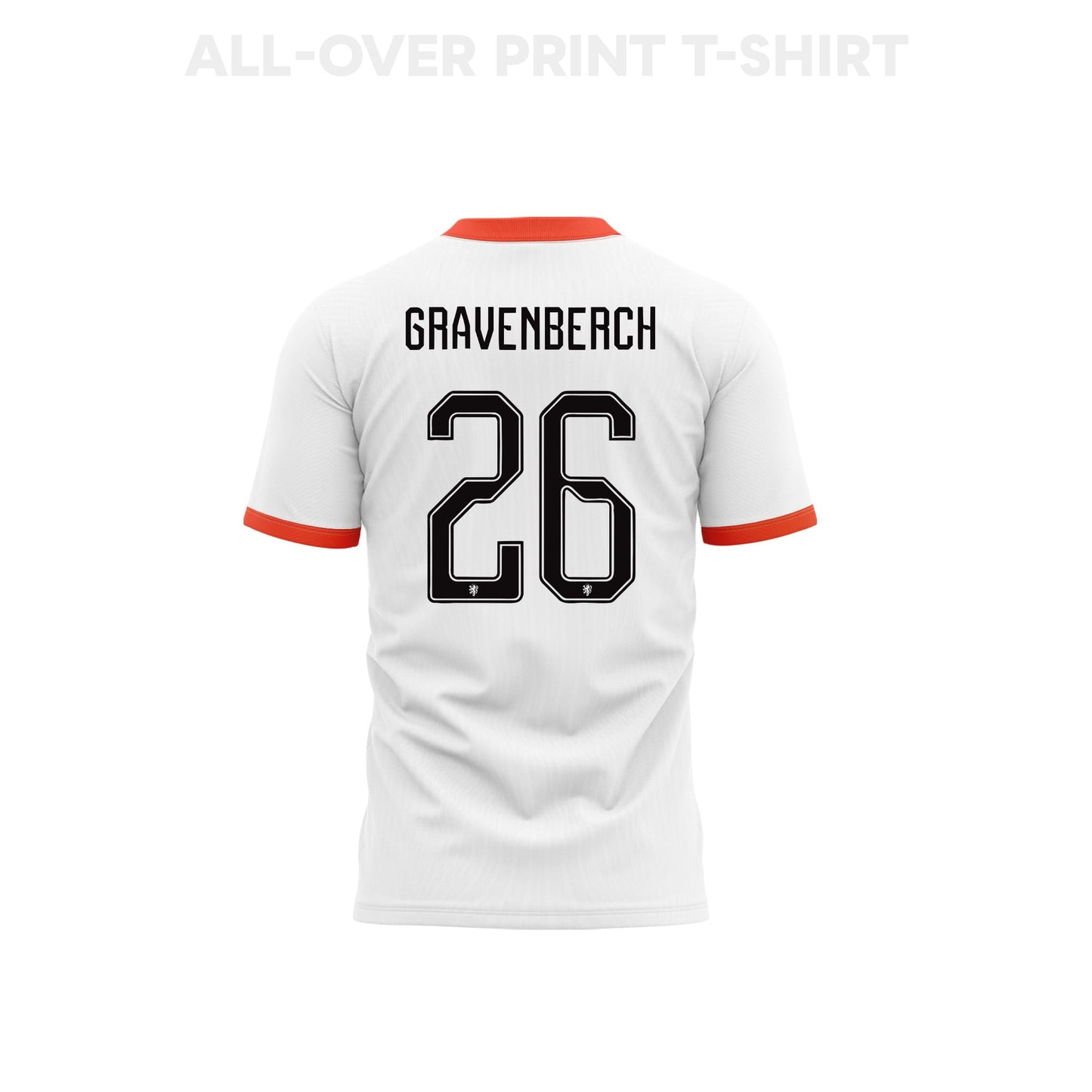 Ryan Gravenberch 26 Netherlands 2026 Away 3D T-Shirt Fully Printed – Unisex, White