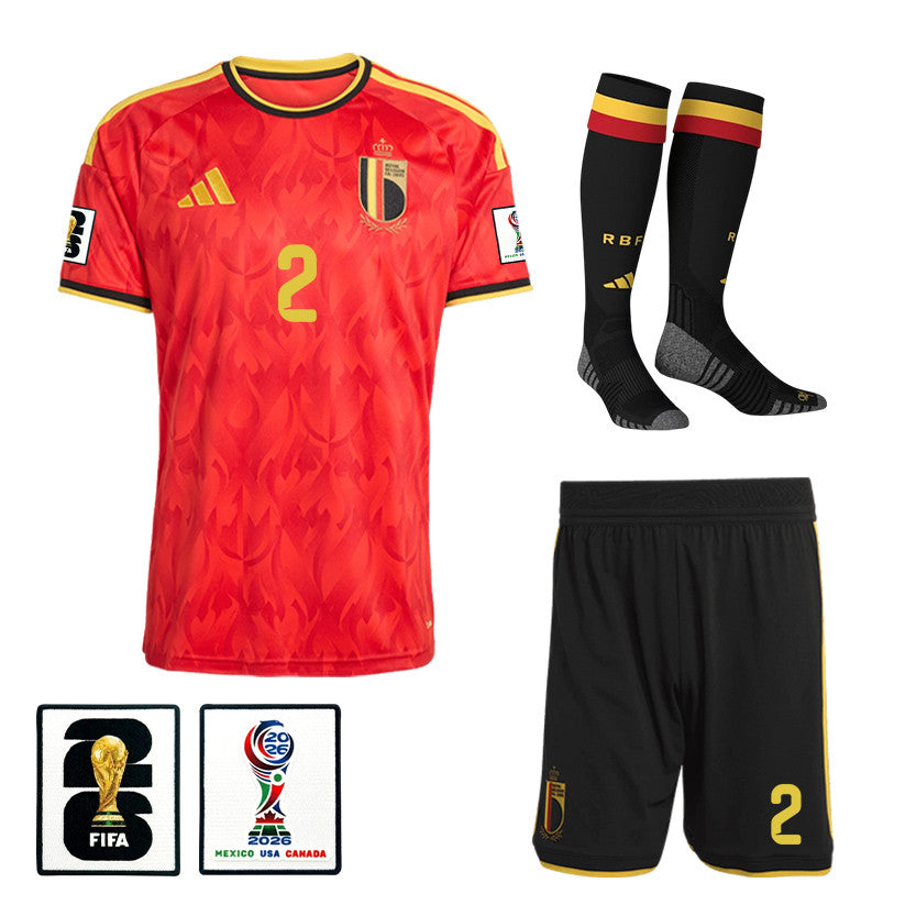 Joaquin Seys 2 Belgium 2026 Home Men Kit Set – Red/Black