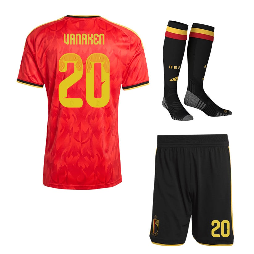 Hans Vanaken 20 Belgium 2026 Home Men Kit Set – Red/Black