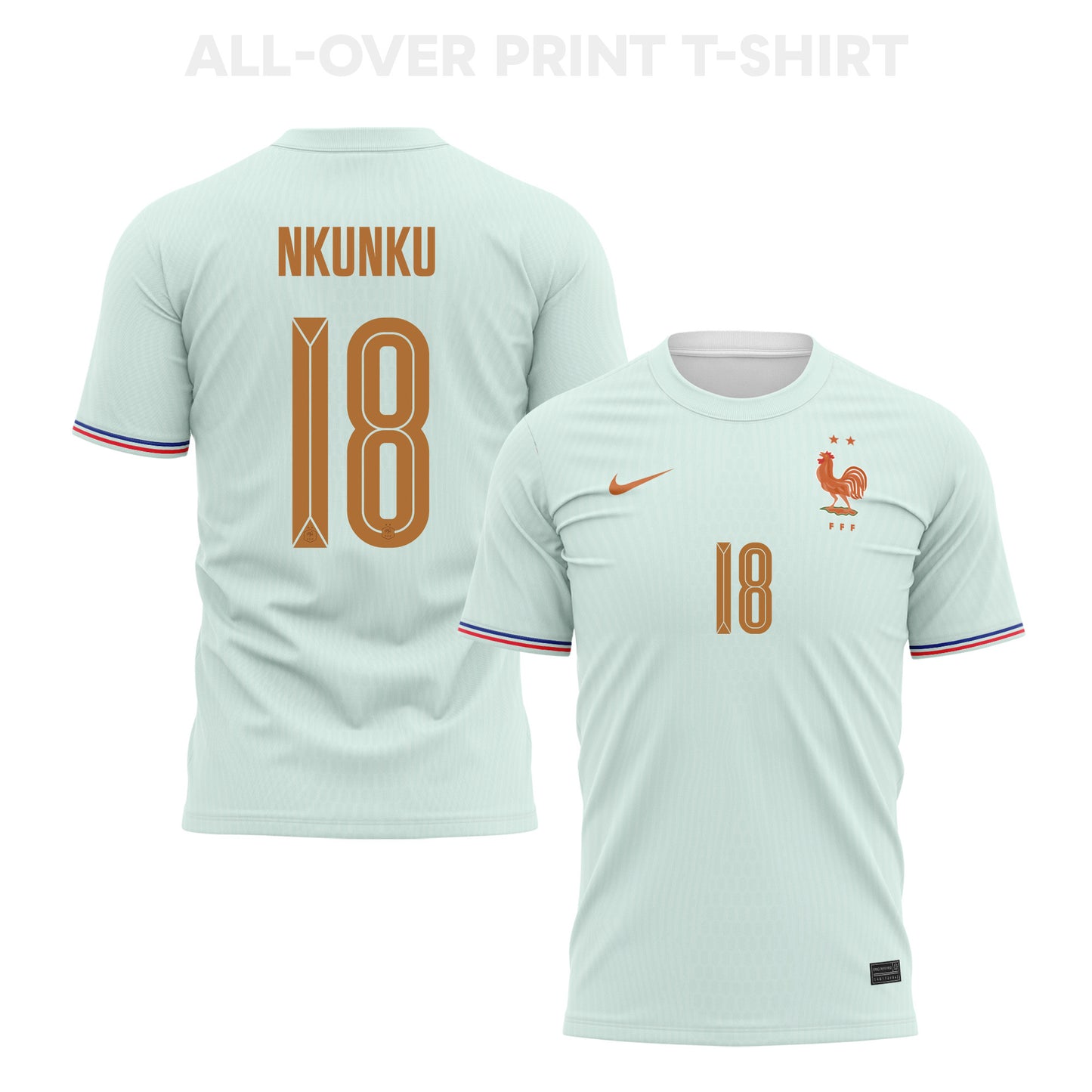 Christopher Nkunku 18 France 2026 Away 3D T-Shirt Fully Printed – Unisex, Green