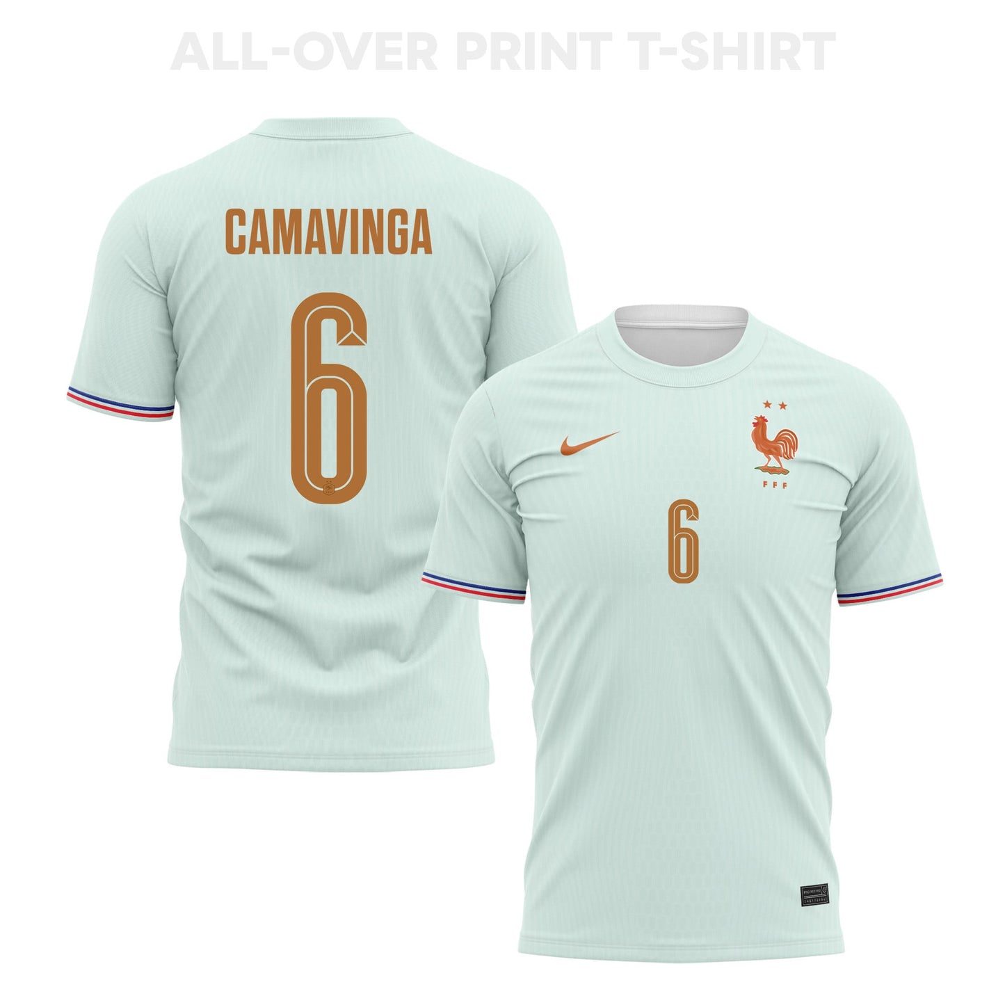 Eduardo Camavinga 6 France 2026 Away 3D T-Shirt Fully Printed – Unisex, Green
