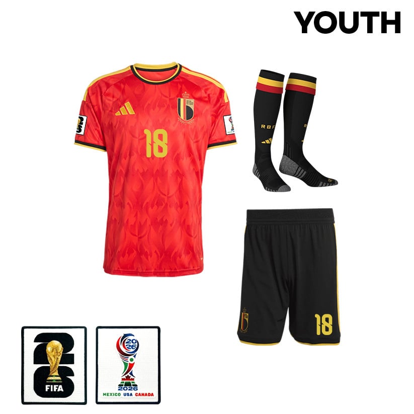 Charles Vanhoutte 18 Belgium 2026 YOUTH Home Kit Set – Red/Black