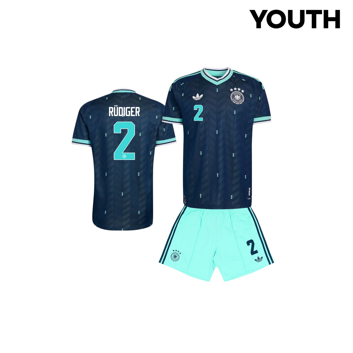 Antonio Rüdiger 2 Germany 2026 YOUTH Away Jersey & Shorts Set - Navy