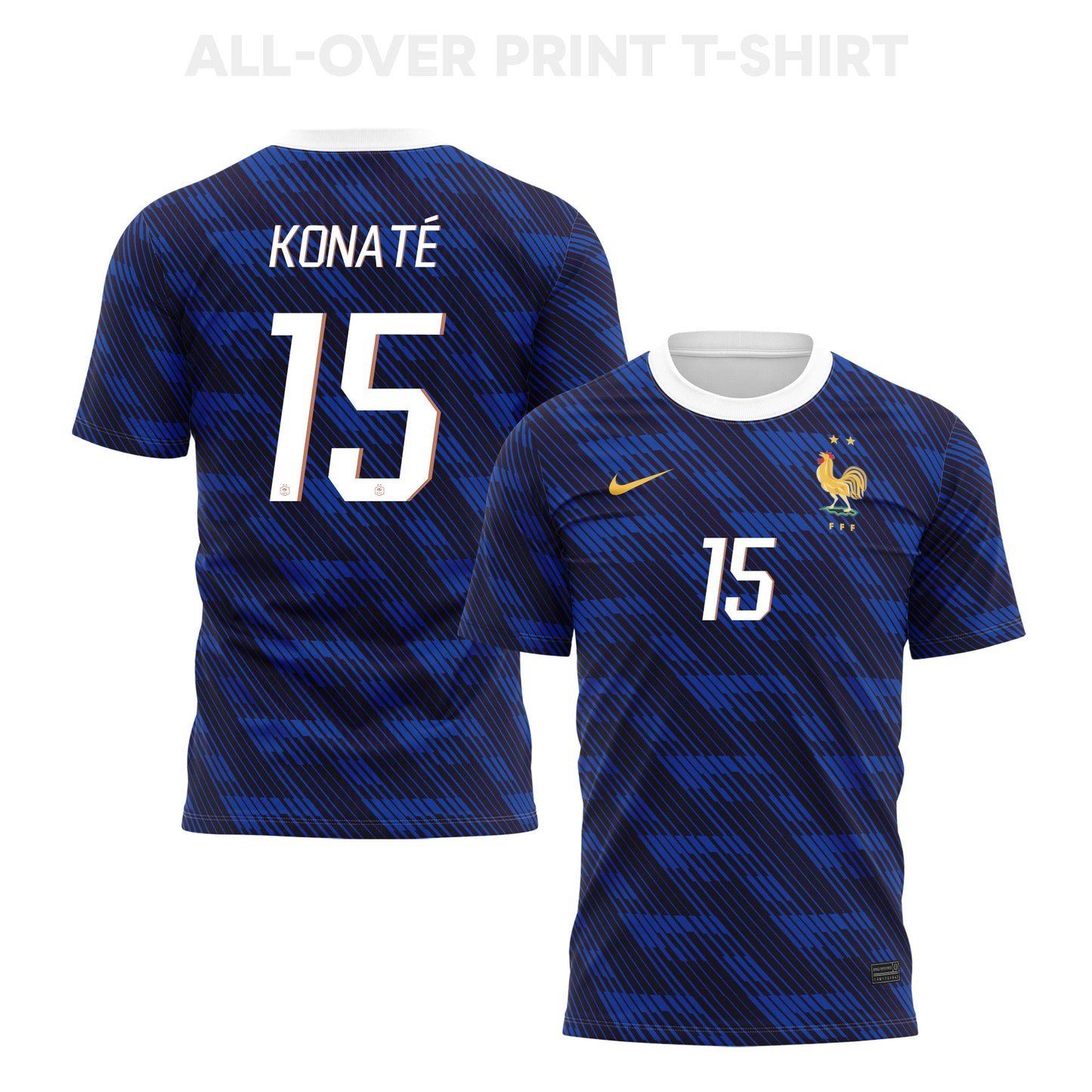 Ibrahima Konaté 15 France 2026 Home 3D T-Shirt Fully Printed – Unisex, Blue
