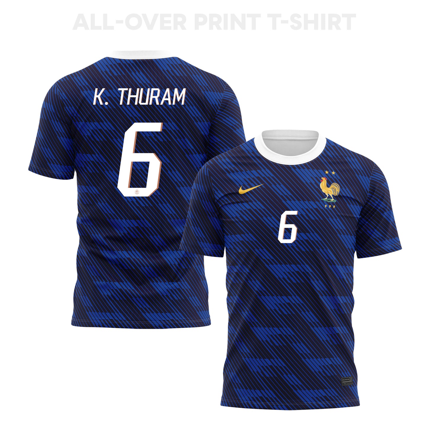 Khéphren Thuram 6 France 2026 Home 3D T-Shirt Fully Printed – Unisex, Blue
