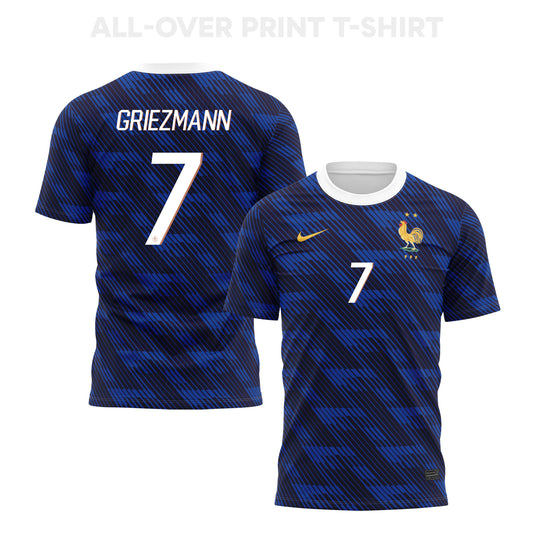 Antoine Griezmann 7 France 2026 Home 3D T-Shirt Fully Printed – Unisex, Blue