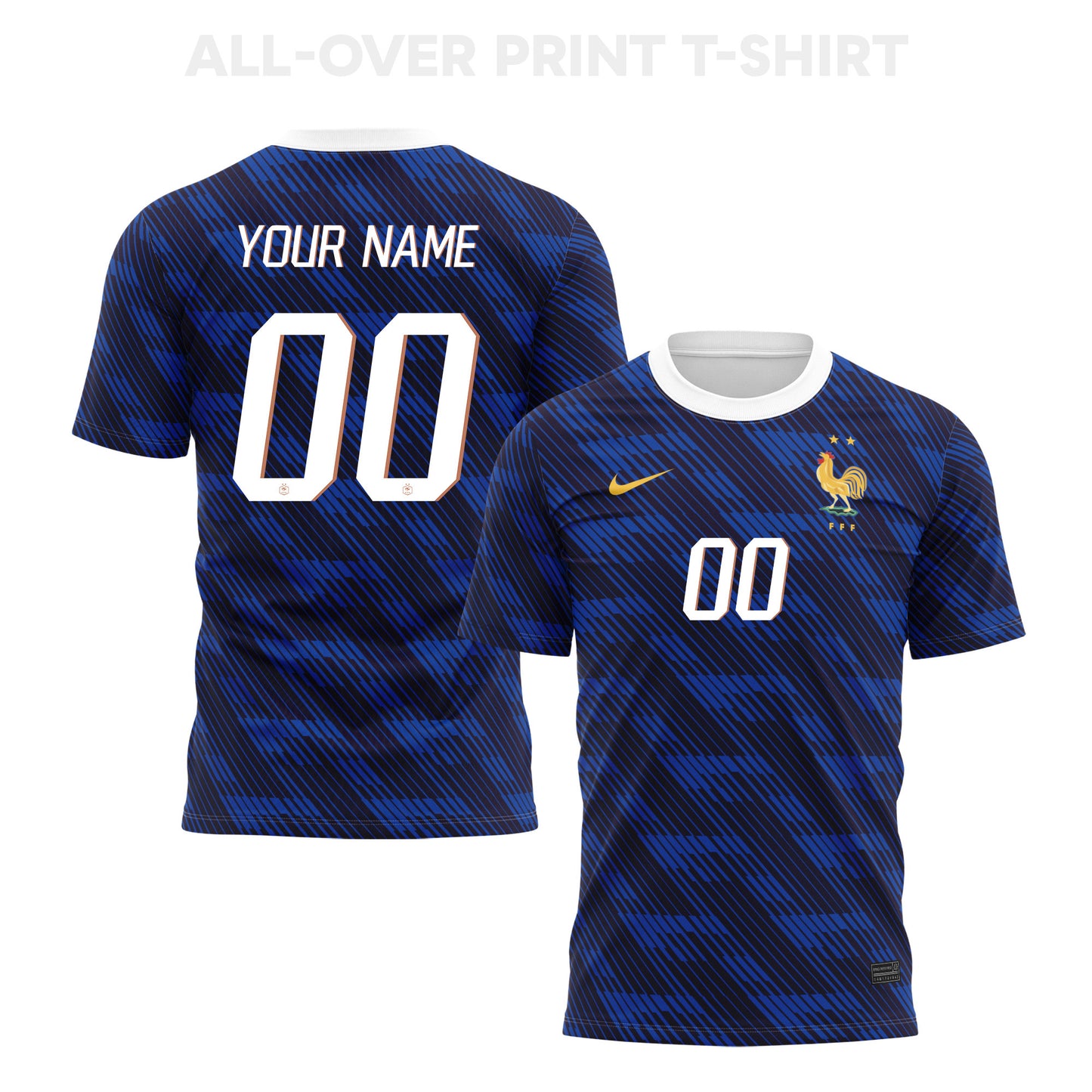 France 2026 Home 3D T-Shirt Fully Printed – Personalized – Unisex, Blue