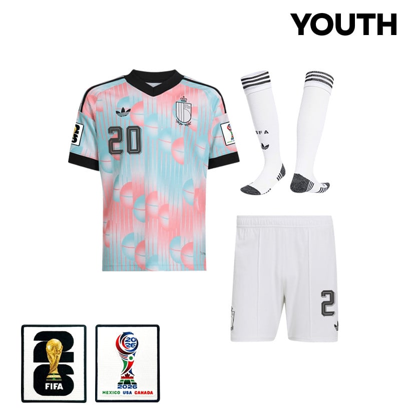 Hans Vanaken 20 Belgium 2026 YOUTH Away Kit Set – Light Blue