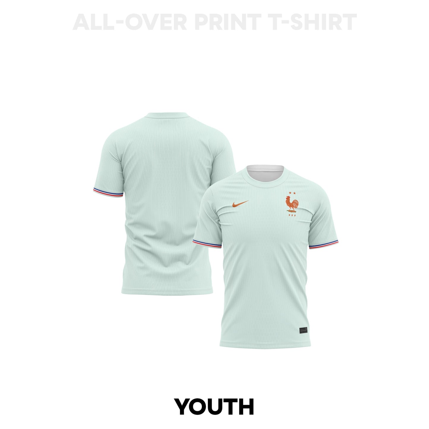 France 2026 Youth Away 3D T-shirt Fully Printed – Green