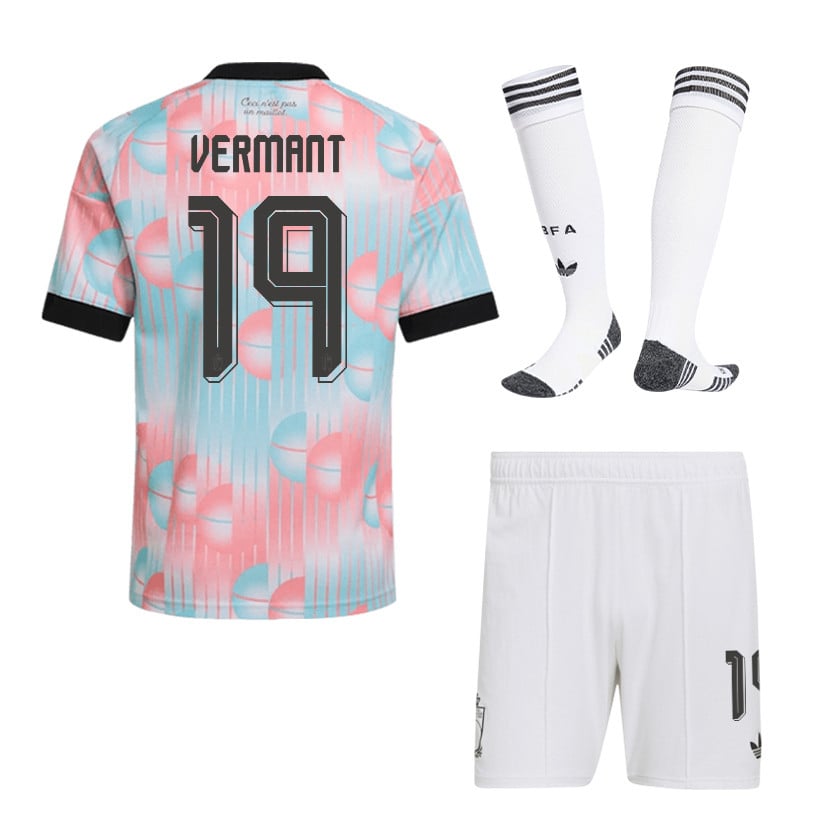 Romeo Vermant 19 Belgium 2026 Away Men Kit Set – Light Blue