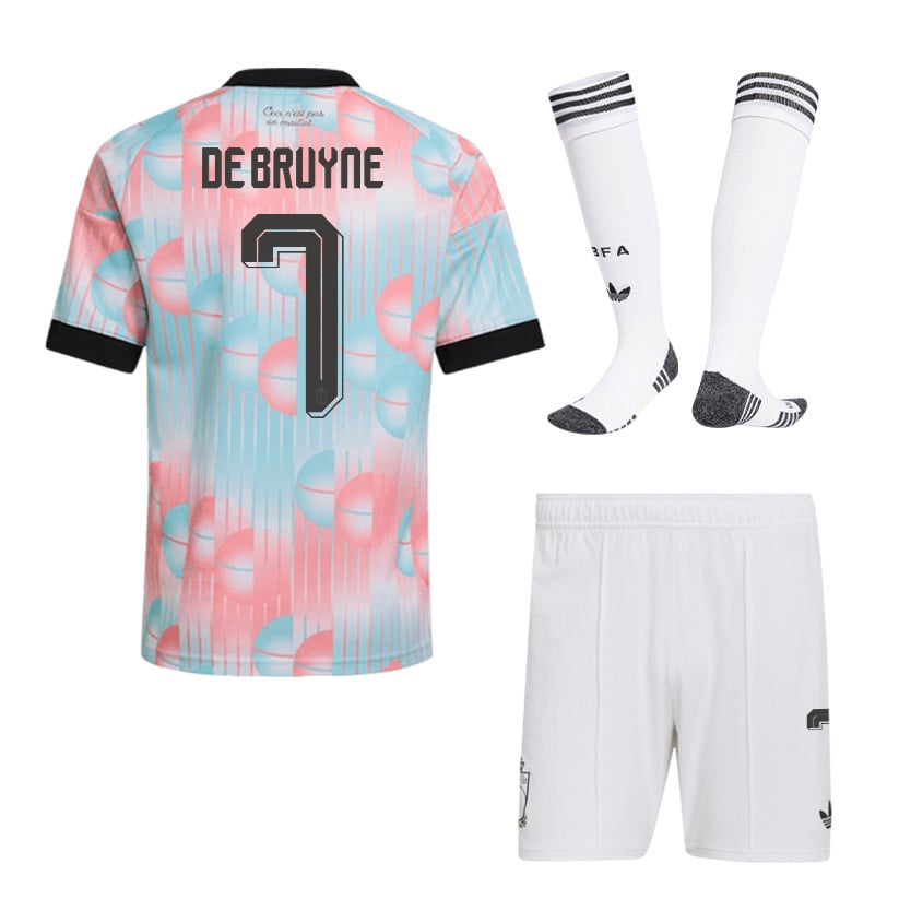 Kevin De Bruyne 7 Belgium 2026 Away Men Kit Set – Light Blue