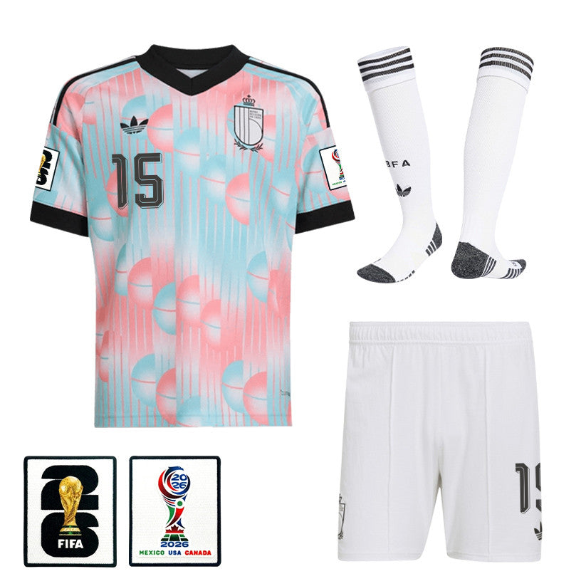 Thomas Meunier 15 Belgium 2026 Away Men Kit Set – Light Blue