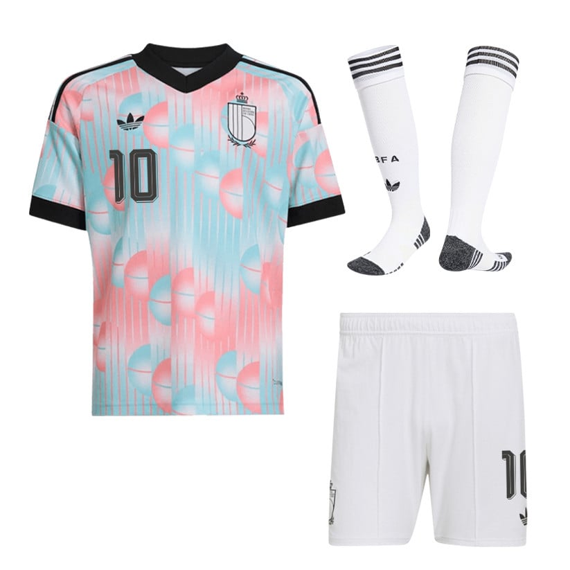 Leandro Trossard 10 Belgium 2026 Away Men Kit Set – Light Blue