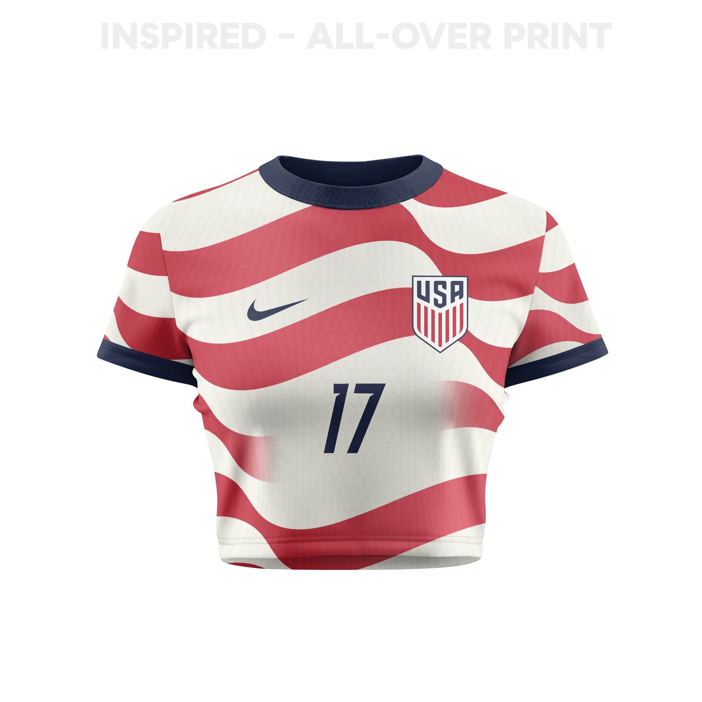 Malik Tillman 17 Women's USMNT 2026 Home All-Over Print Cropped Jersey