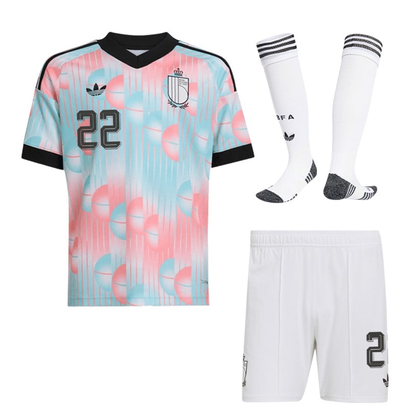 Alexis Saelemaekers 22 Belgium 2026 Away Men Kit Set – Light Blue