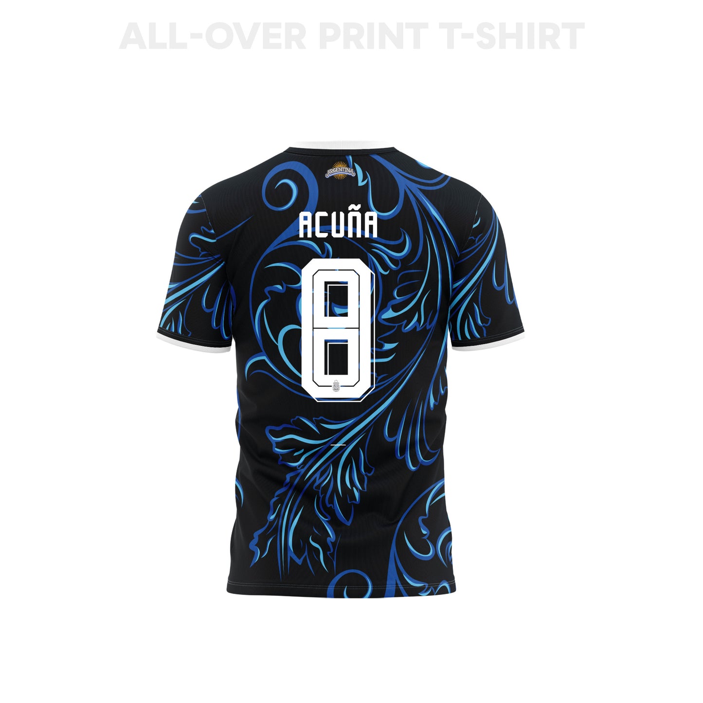 Marcos Acuña 8 Argentina 2026 Away 3D T-Shirt Fully Printed – Unisex, Black