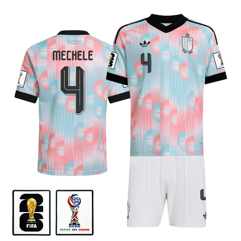 Brandon Mechele 4 Belgium 2026 Away Men Jersey & Shorts Set – Light Blue