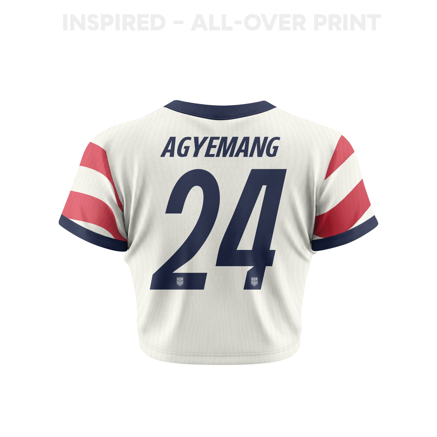 Patrick Agyemang 24 Women's USMNT 2026 Home All-Over Print Cropped Jersey