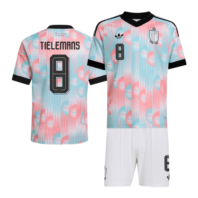 Youri Tielemans 8 Belgium 2026 Away Men Jersey & Shorts Set – Light Blue