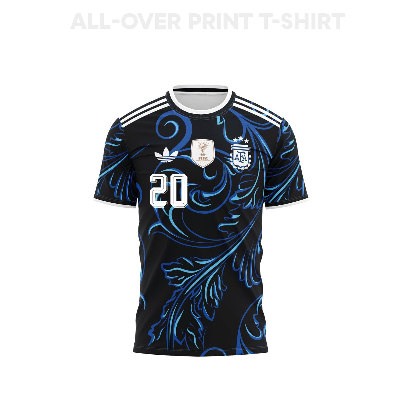 Franco Mastantuono 20 Argentina 2026 Away 3D T-Shirt Fully Printed – Unisex, Black