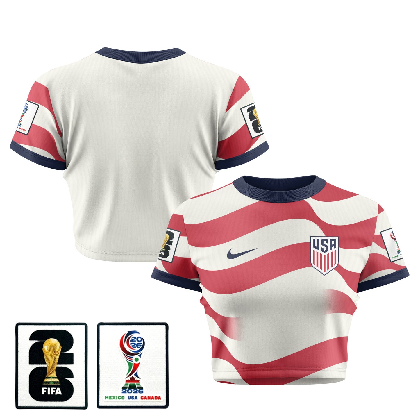 USMNT 2026 Women's Home All-Over Print Cropped Jersey