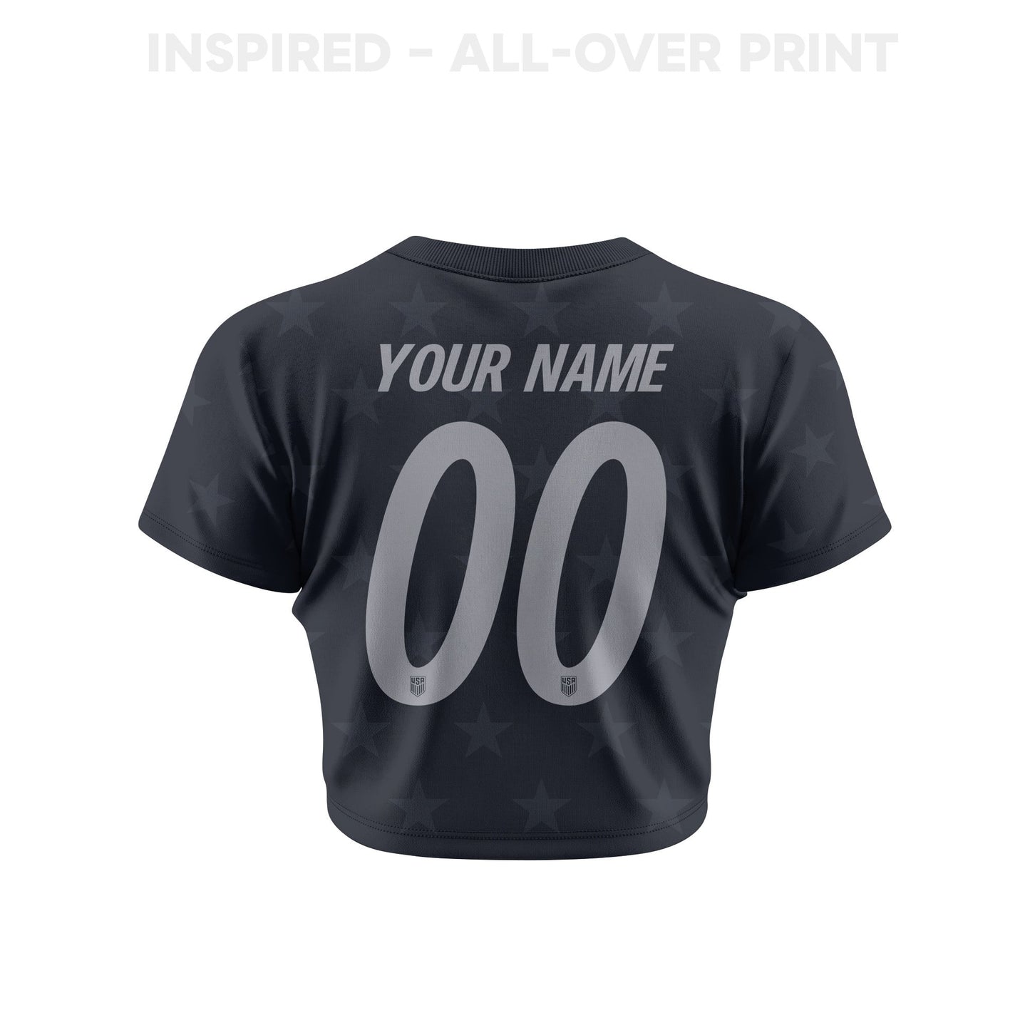 USMNT 2026 Women's Away All-Over Print Cropped Jersey - Personalized