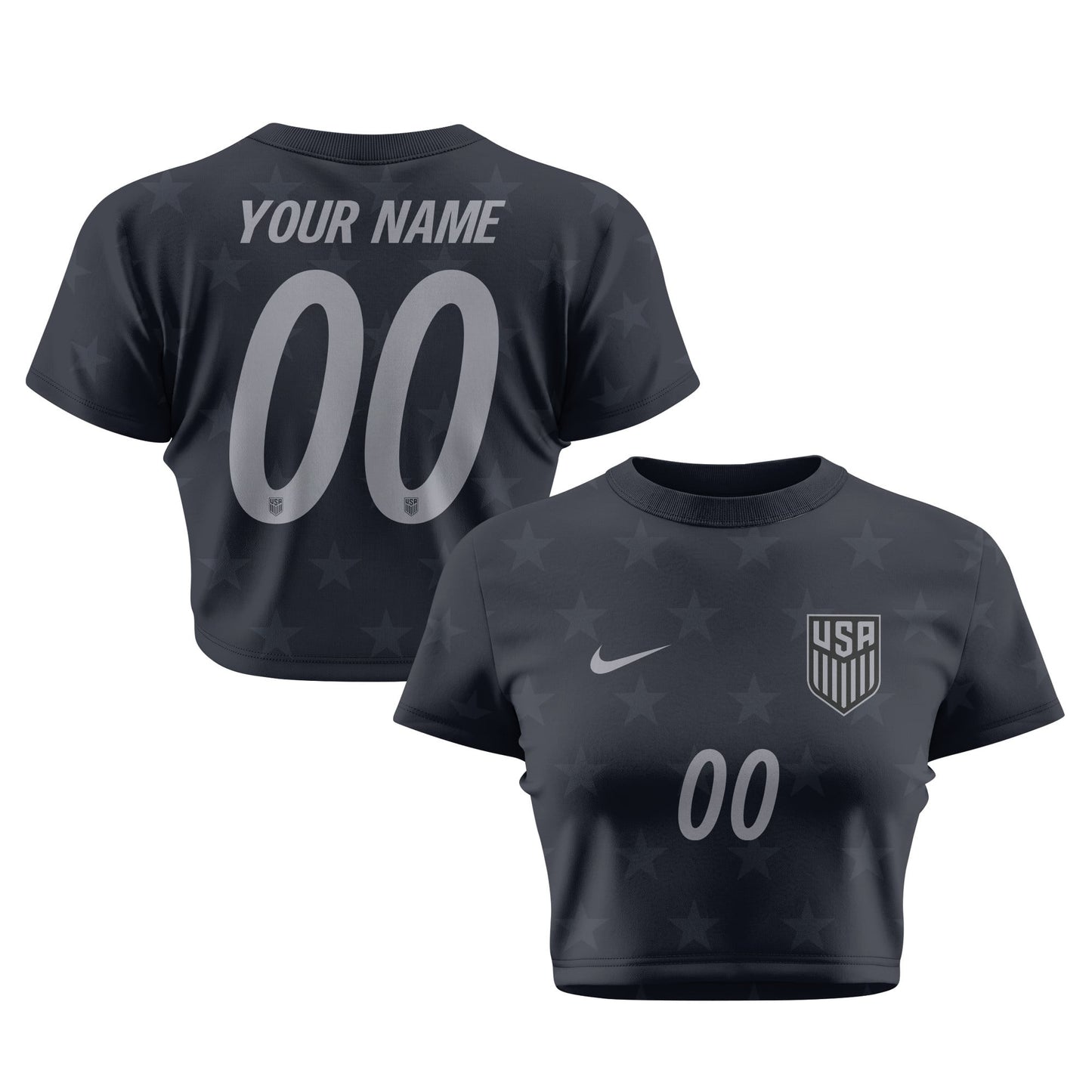 USMNT 2026 Women's Away All-Over Print Cropped Jersey - Personalized