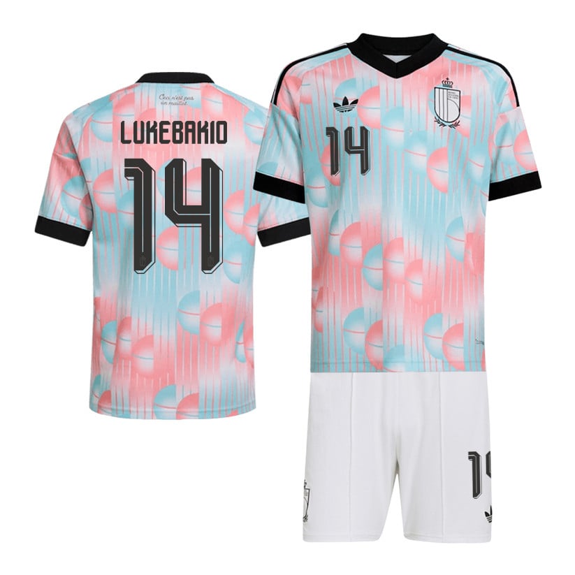 Dodi Lukebakio 14 Belgium 2026 Away Men Jersey & Shorts Set – Light Blue