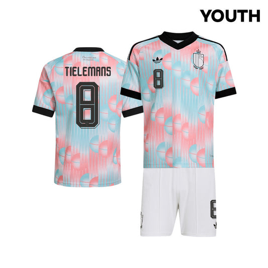 Youri Tielemans 8 Belgium 2026 YOUTH Away Jersey & Shorts Set - Light Blue