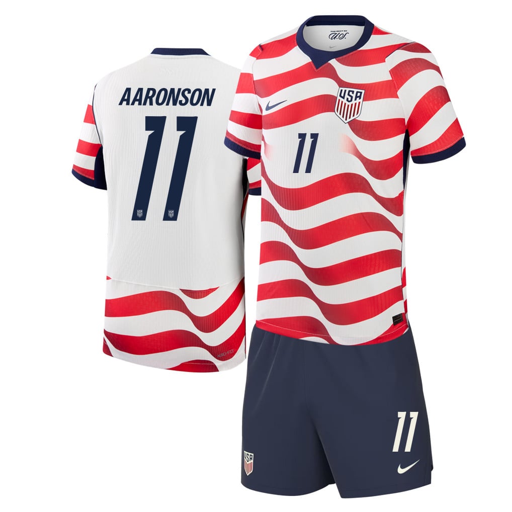 Brenden Aaronson 11 USMNT 2026 Home Men Jersey & Shorts Set