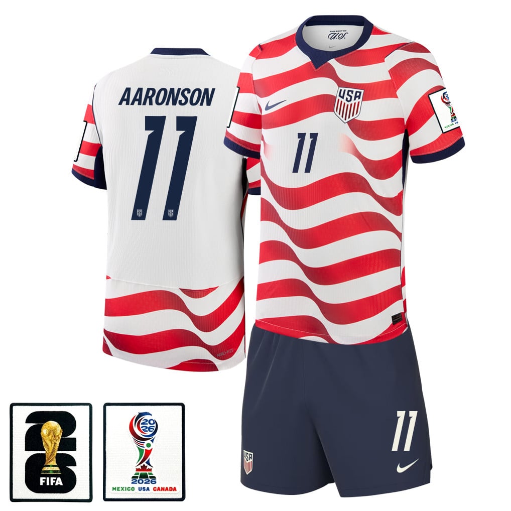 Brenden Aaronson 11 USMNT 2026 Home Men Jersey & Shorts Set