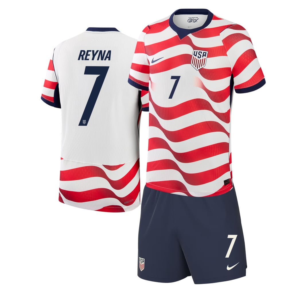 Giovanni Reyna 7 USMNT 2026 Home Men Jersey & Shorts Set