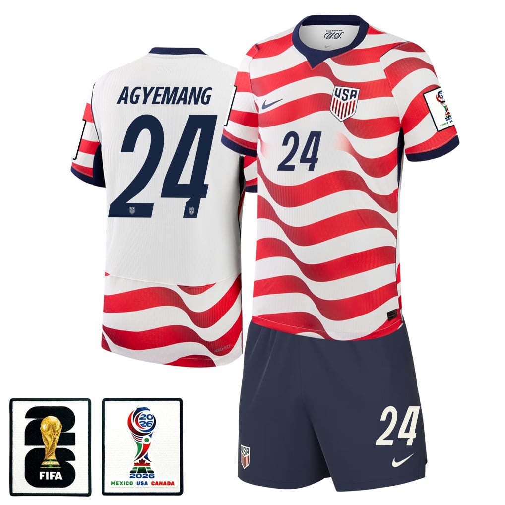 Patrick Agyemang 24 USMNT 2026 Home Men Jersey & Shorts Set