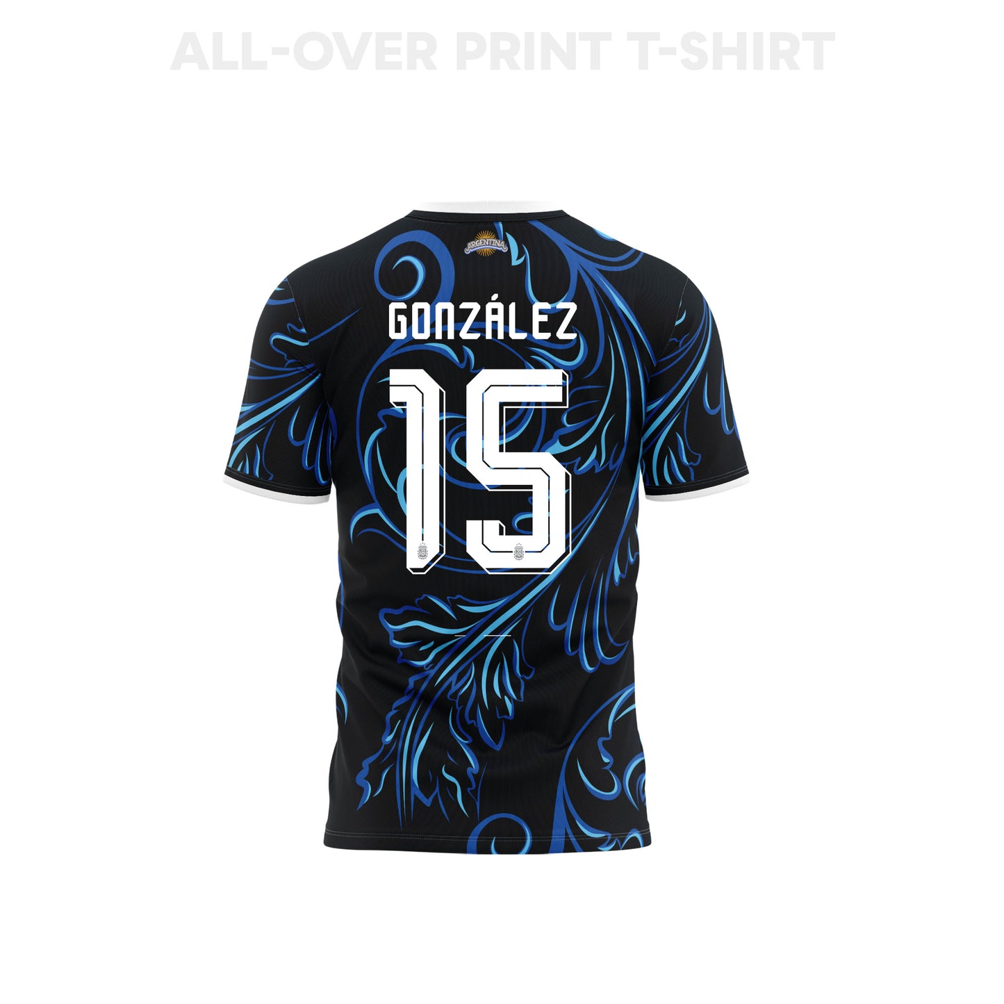 Nicolás González 15 Youth Argentina 2026 Away 3D T-shirt Fully Printed – Black