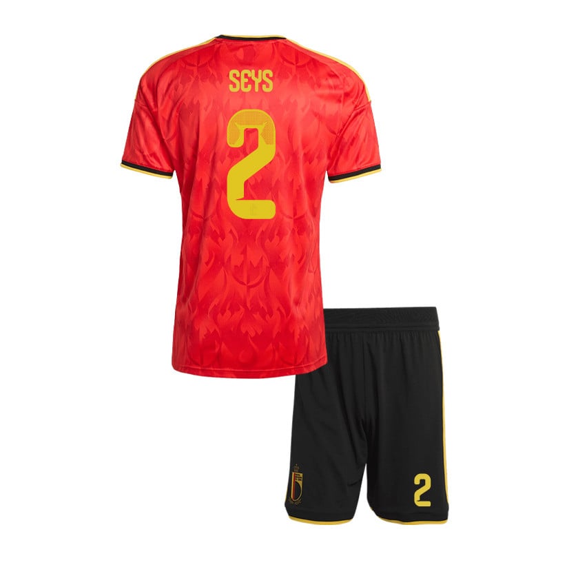 Joaquin Seys 2 Belgium 2026 YOUTH Home Jersey & Shorts Set - Red/Black
