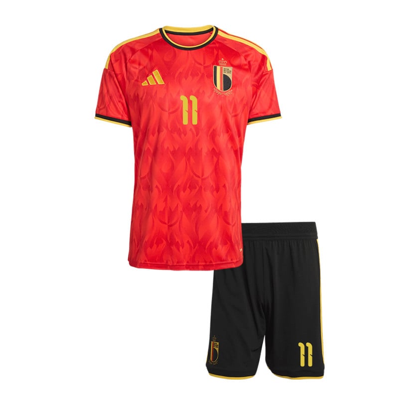 Jérémy Doku 11 Belgium 2026 YOUTH Home Jersey & Shorts Set - Red/Black
