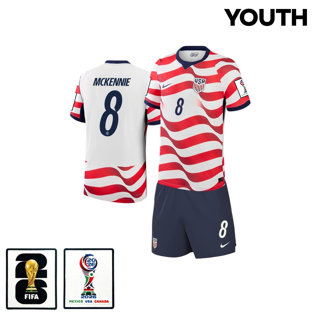 Weston McKennie 8 USMNT 2026 YOUTH Home Jersey & Shorts Set