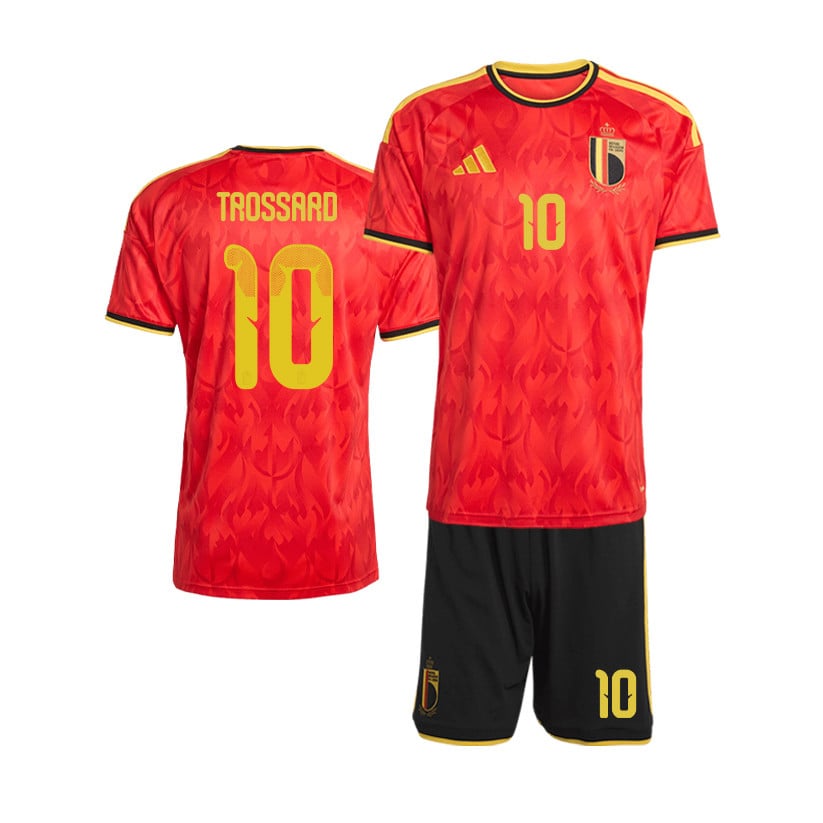 Leandro Trossard 10 Belgium 2026 Home Men Jersey & Shorts Set – Red/Black