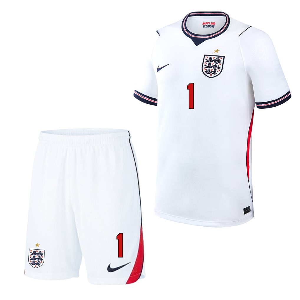 Jordan Pickford 1 England 2026 Home Men Jersey & Shorts Set – White