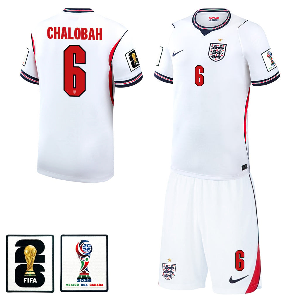 Trevoh Chalobah 6 England 2026 Home Men Jersey & Shorts Set – White