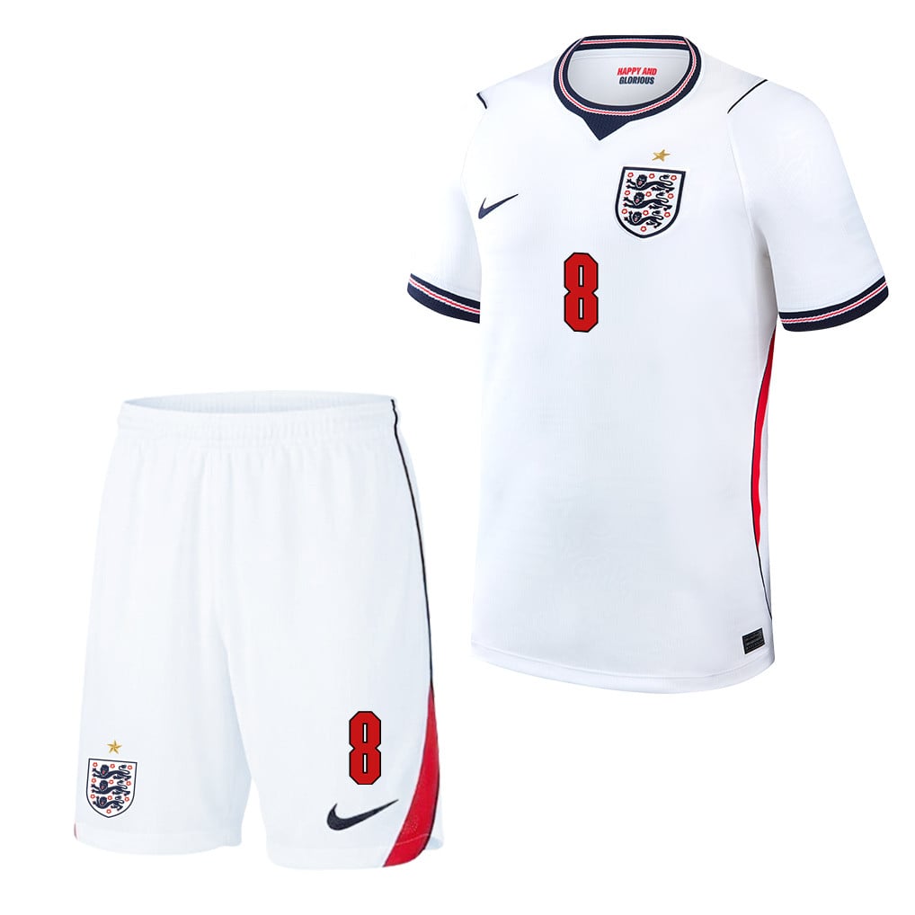 Jordan Henderson 8 England 2026 Home Men Jersey & Shorts Set – White