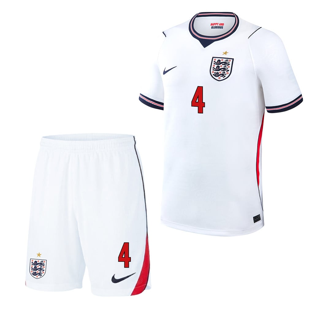 Declan Rice 4 England 2026 Home Men Jersey & Shorts Set – White